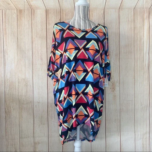 NWT LuLaRoe Small Irma Colorful Triangles - Picture 3 of 9